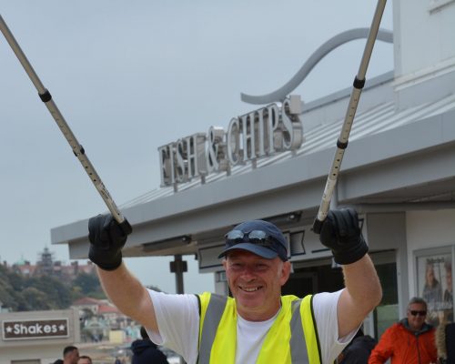 Andy Blacker – A Hobble for Hope. Raising money for The Bus Shelter, Ipswich